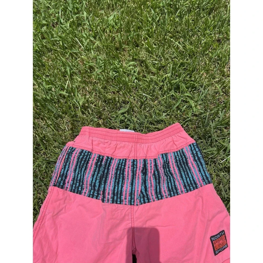 Vintage Epic Surf Style Skate Shorts Neon 90s Made USA Ocean Pacific Swim Trunks